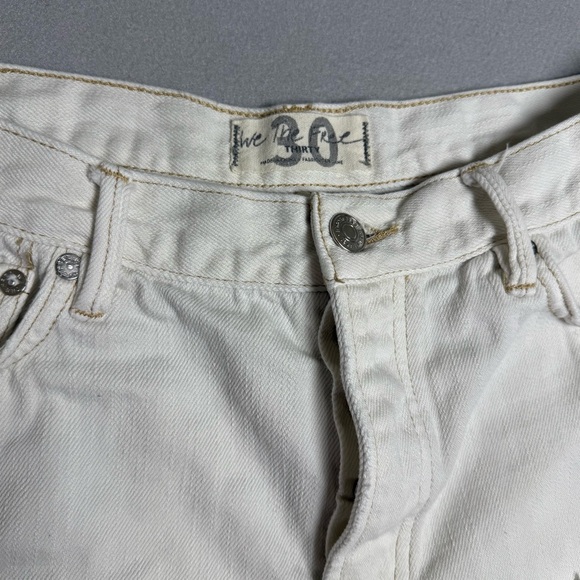 We the Free Shorts FP Movement Button Fly Denim Raw Hem Jean Beige White size 30 - Picture 4 of 8
